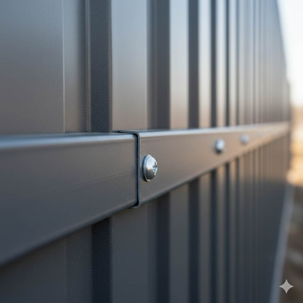Замковые соединения, крепеж и узлы профнастила С8 нестандартной ширины